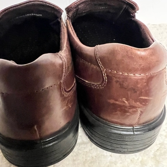 Mens Ecco brown leather slip on loafers casual dress shoe size 43 - Picture 7 of 7